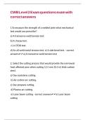 CWB Level 2 Exam questions exam with correct answers 