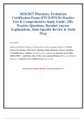 Pharmacy Technician Certification Exam 2026&sol;2027&colon; PTCB Practice Test & Study Guide