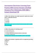 Journeyman Electrician Licensing Exam  Practice With Correct Answers &lpar;Verified  Answers&rpar; Plu S Rationales 2026 Q&A &vert;  Instant Download Pdf 