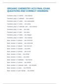 ORGANIC CHEMISTRY ACS FINAL EXAM QUESTIONS AND CORRECT ANSWERS