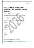 1st AAO Exam Study Guide  Questions with Detailed Verified  Answers