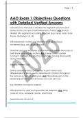 AAO Exam 1 Objectives Questions  with Detailed Verified Answers 