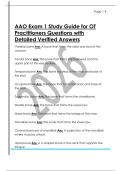 AAO Exam 1 Study Guide for OT  Practitioners Questions with  Detailed Verified Answers 