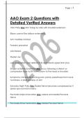 AAO Exam 2 Questions with  Detailed Verified Answers