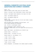 GENERAL CHEMISTRY ACS FINAL EXAM QUESTIONS AND CORRECT ANSWERS