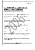 AAO WRITTEN &num;2 Questions with  Detailed Verified Answers 