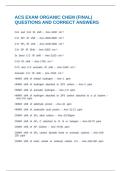ACS EXAM ORGANIC CHEM &lpar;FINAL&rpar; QUESTIONS AND CORRECT ANSWERS