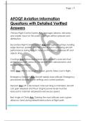 AFOQT Aviation Information  Questions with Detailed Verified  Answers