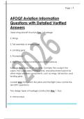 AFOQT Aviation Information  Questions with Detailed Verified  Answers