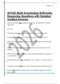 AFOQT Math Knowledge&sol;Arithmetic  Reasoning Questions with Detailed  Verified Answers