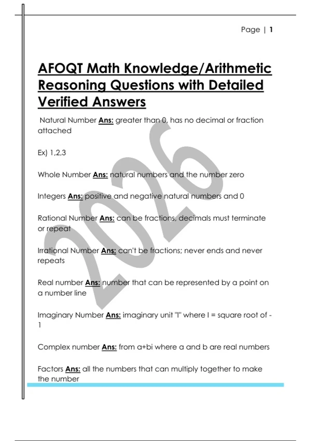 AFOQT Math Knowledge/Arithmetic Reasoning Questions with Detailed ...