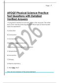 AFOQT Physical Science Practice  Test Questions with Detailed  Verified Answers