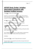 AFOQT Study Guide &lpar; Aviation  Information&rpar; Questions with  Detailed Verified Answers