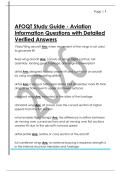 AFOQT Study Guide - Aviation  Information Questions with Detailed  Verified Answers