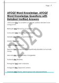AFOQT Word Knowledge&comma; AFOQT  Word Knowledge Questions with  Detailed Verified Answers