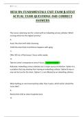 HESI RN FUNDAMENTALS EXIT EXAM &vert;LATEST ACTUAL EXAM QUESTIONS AND CORRECT ANSWERS