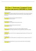 Texas Class C Wastewater Treatment License Exam &vert; Verified Practice Questions & Correct Detailed Answers &vert; 2025&sol;2026 A&plus; Grade