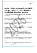 Alpha Phi Alpha Fraternity Inc&comma; IMDP  Process - Week 1&period; Exam Questions  with Detailed Verified Answers 