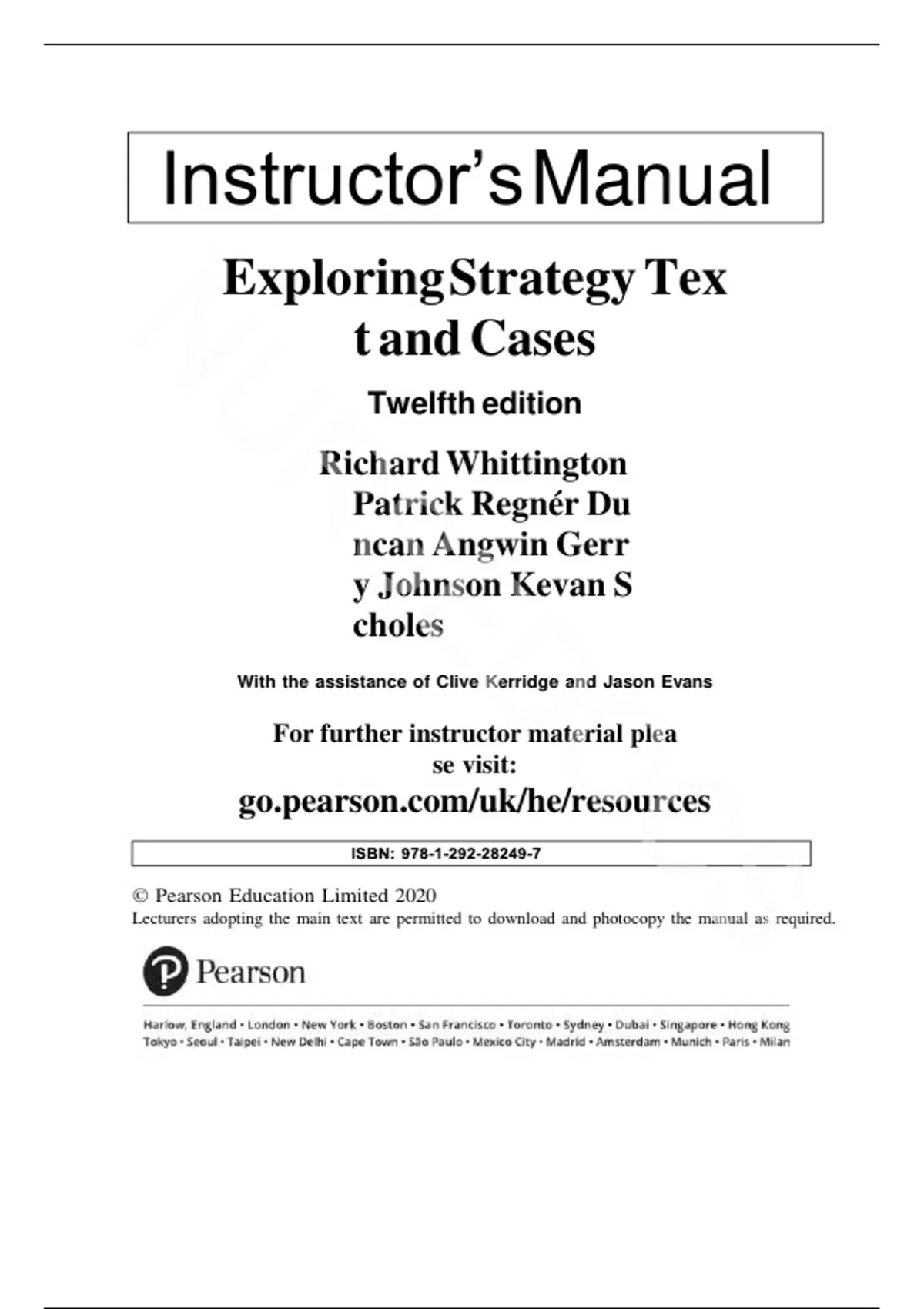 Exploring Strategy 12th Edition - Instructor's Manual & Teaching Guide ...