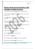 Barber State Board Questions with  Detailed Verified Answers 