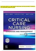 Test Bank for Critical Care Nursing&colon; Diagnosis and Management 9th Edition By Linda D&period; Urden&semi; Kathleen M&period; Stacy&semi; Mary E&period; Lough Chapter 1-41 Complete Guide A&plus;