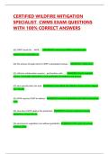 CERTIFIED WILDFIRE MITIGATION SPECIALIST  CWMS EXAM QUESTIONS WITH 100&percnt; CORRECT ANSWERS