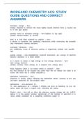 INORGANIC CHEMISTRY ACS&colon; STUDY GUIDE QUESTIONS AND CORRECT ANSWERS