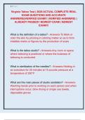Virginia Tattoo Test &vert; 2026 ACTUAL COMPLETE REAL  EXAM QUESTIONS AND ACCURATE  ANSWERS&vert;&vert;VERIFIED EXAM&excl;&excl;&excl; &lpar;VERIFIED ANSWERS&rpar; &vert;  ALREADY PASSED&excl;&excl; NEWEST EXAM &vert; NEWEST  EXAM&excl;&excl;&excl; 