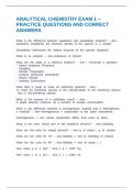 ANALYTICAL CHEMISTRY LAB EXAM QUESTIONS AND CORRECT ANSWERS