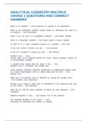 ANALYTICAL CHEMISTRY MULTIPLE CHOICE 1 QUESTIONS AND CORRECT ANSWERS