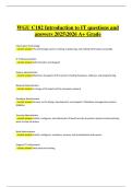 WGU C182 Introduction to IT &vert; Verified Practice Questions & Correct Detailed Answers &vert; 2025&sol;2026 A&plus; Grade