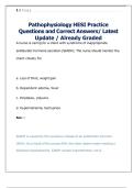 Pathophysiology HESI Practice  Questions and Correct Answers&sol; Latest  Update &sol; Already Graded