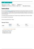 STAT 2015 Quiz 5 &colon;  Intro to Applied Statistics - Answered Latest Updated 2025&sol;26 - Galen College&period;