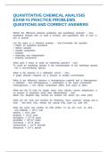 QUANTITATIVE CHEMICAL ANALYSIS EXAM &num;1 PRACTICE PROBLEMS QUESTIONS AND CORRECT ANSWERS
