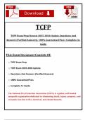 TCFP Exam Prep Newest 2025-2026 Update&comma; Questions And Answers &lpar;Verified Answers&rpar;&comma; 100&percnt; Guaranteed Pass &vert; Complete A&plus; Guide