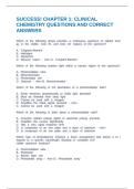 SUCCESS&excl; CHAPTER 1&colon; CLINICAL CHEMISTRY QUESTIONS AND CORRECT ANSWERS