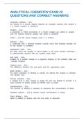 ANALYTICAL CHEMISTRY EXAM &num;2 QUESTIONS AND CORRECT ANSWERS