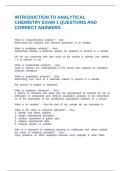 INTRODUCTION TO ANALYTICAL CHEMISTRY EXAM 1 QUESTIONS AND CORRECT ANSWERS