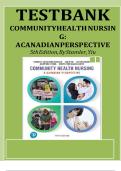 TEST BANK FOR Community Health Nursing&colon; A Canadian Perspective 5th Edition by Lynnette Leeseberg Stamler ISBN&colon;978-0134837888 COMPLETE GUIDE WITH RATIONALES 100&percnt; VERIFIED A&plus; GRADE ASSURED&excl;&excl;&excl;&excl;&excl;&excl;NEW LATEST UPDATE&excl;&excl;&excl;&excl;&excl;
