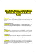 WGU ELO1 &ndash; Subject‑Specific Pedagogy &vert; Verified Practice Questions & Correct Detailed Answers &vert; 2025&sol;2026 A&plus; Grade