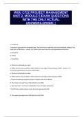 WGU C722 PROJECT MANAGEMENT UNIT 2&comma; MODULE 5 EXAM QUESTIONS WITH THE ONLY ACTUAL ANSWERS&period;GRADE A&plus;