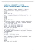 CLINICAL CHEMISTRY COMPRE QUESTIONS AND CORRECT ANSWERS