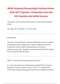 NR565 Advanced Pharmacology Final Exam Review - 2026-2027 Projection &vert; Chamberlain University &vert; 105&plus; Questions and Verified Answers