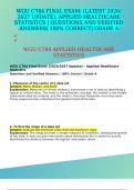 WGU C784 FINAL EXAM&colon; &lpar;LATEST 2026&sol; 2027 UPDATE&rpar;&comma; APPLIED HEALTHCARE STATISTICS &vert; QUESTIONS AND VERIFIED ANSWERS&vert; 100&percnt; CORRECT&vert; GRADE AWGU C784 FINAL EXAM&colon; &lpar;LATEST 2026&sol; 2027 UPDATE&rpar;&comma; APPLIED HEALTHCARE STATISTICS &vert; QUESTIONS AND VERIFIED ANSWERS&vert; 100&percnt; COR