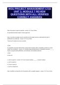 WGU PROJECT MANAGEMENT C722 UNIT 3&comma; MODULE 7 REVIEW QUESTIONS WITH ALL VERIFIED CORRECT ANSWERS