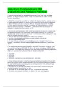 Insurance Fundamentals- BC Questions and Answers &lpar;Verified&rpar;