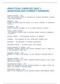 ANALYTICAL CHEM LEC QUIZ 1 QUESTIONS AND CORRECT ANSWERS