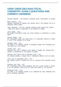 UARK CHEM 2263 ANALYTICAL CHEMISTRY&colon; EXAM 2 QUESTIONS AND CORRECT ANSWERS