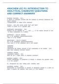 CHAPTER 1&colon; THE NATURE OF ANALYTICAL CHEMISTRY QUESTIONS AND CORRECT ANSWERS