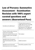 Law of Persons Summative Assessment - Examination Revision with 100- expert curated questions and answers